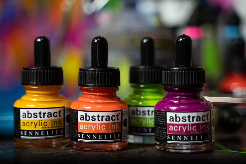 Sennelier Abstract Acrylic Ink - Set of 5, 1 oz